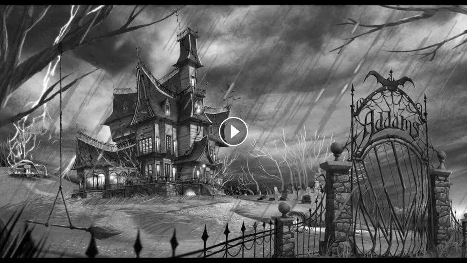 Дом семейки аддамс рисунок