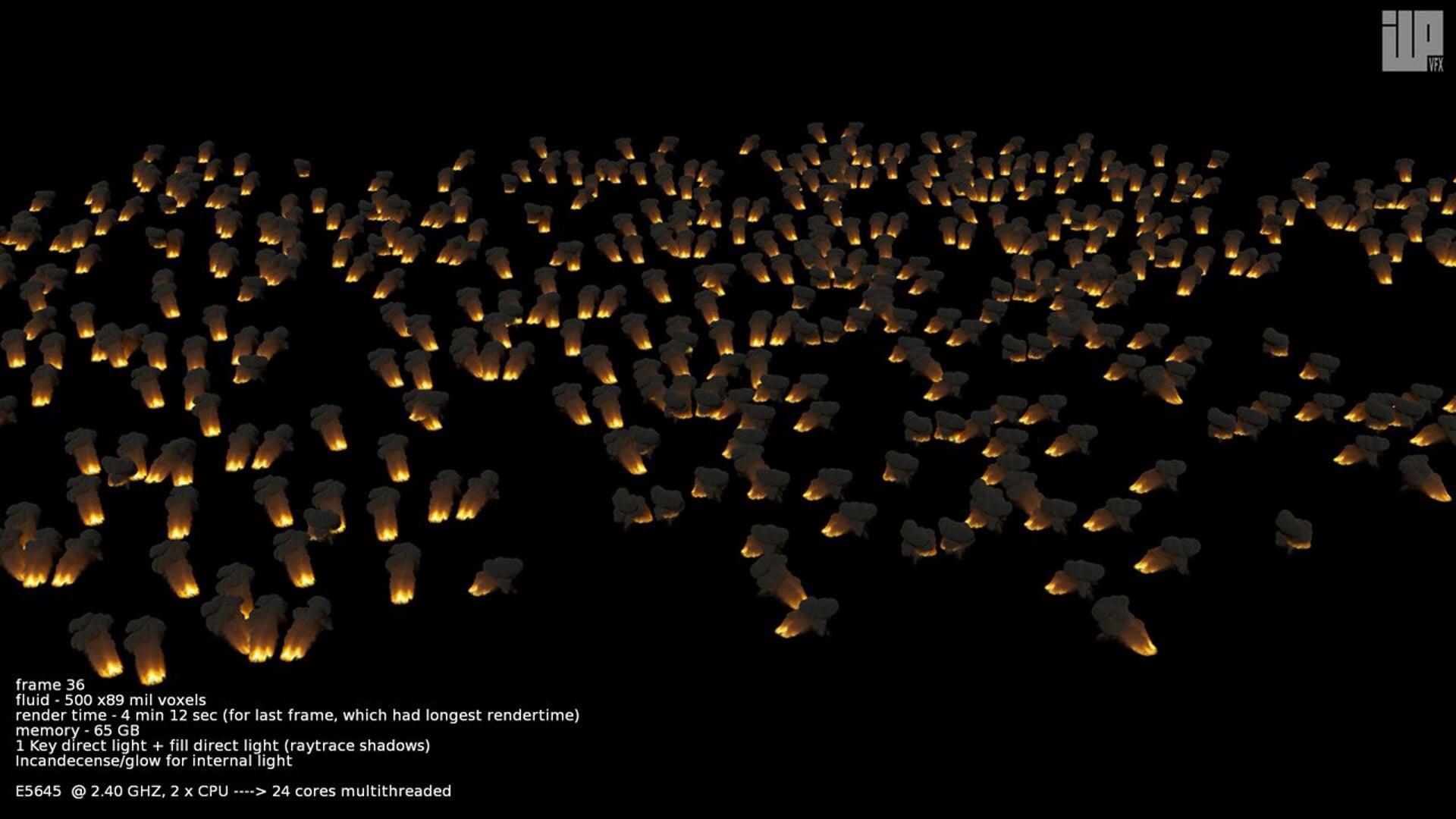 Render Test - Fire plume 500x