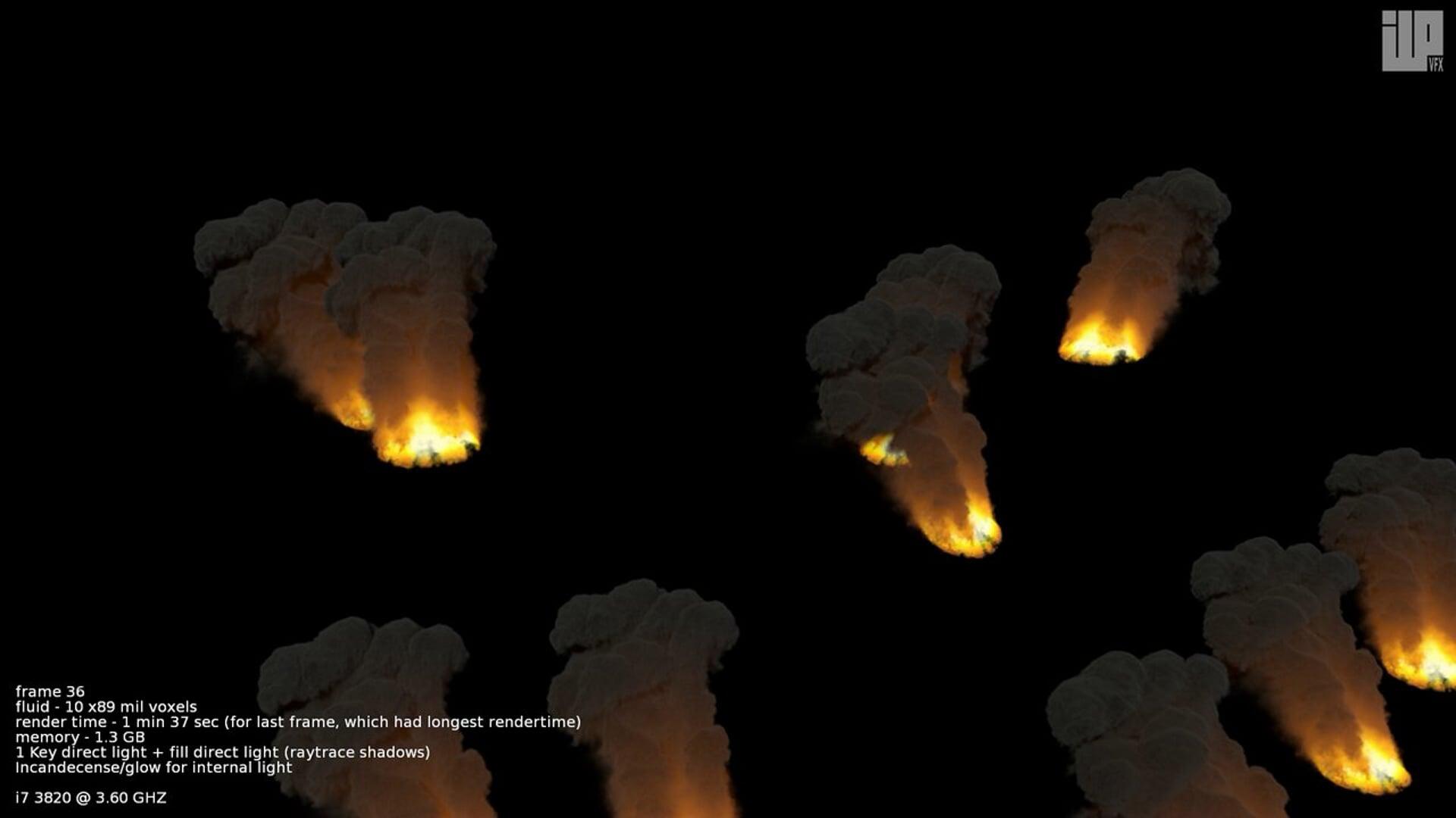 Render Test - Fire plume 10x
